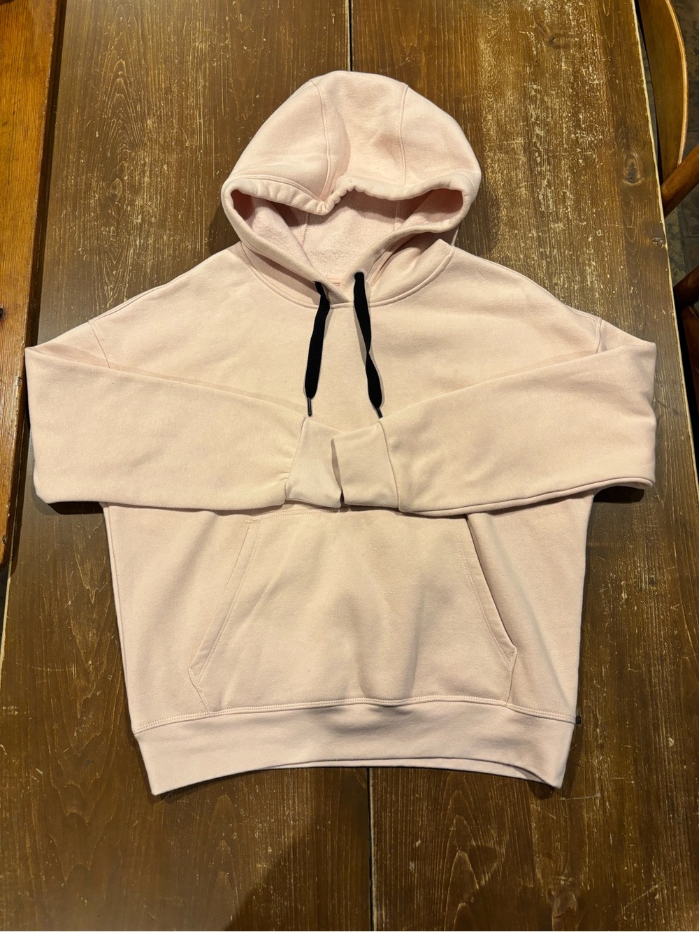 Love & Sports Pale Pink Women's Fleece Hoodie with Kangaroo Pocket Large